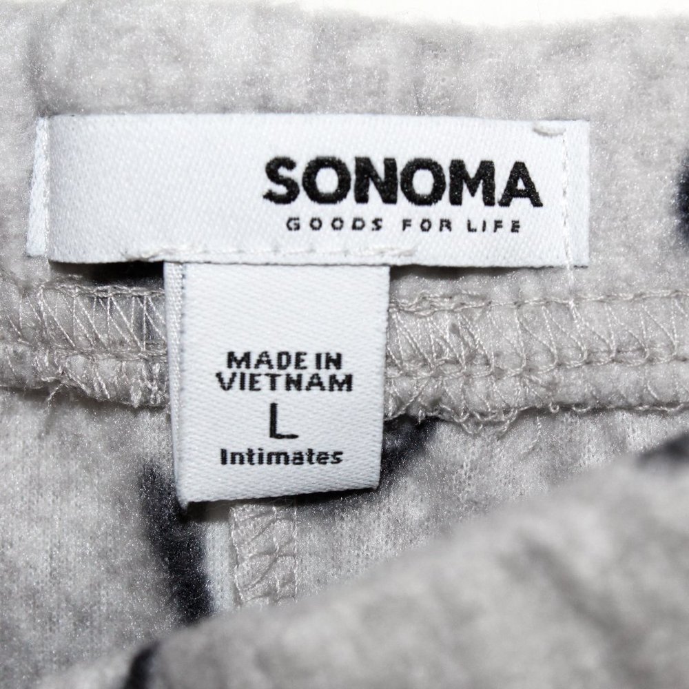 Sonoma Fuzzy Long Sleeve Penguin Print Two-Piece Pajama Set - Picture 14 of 16